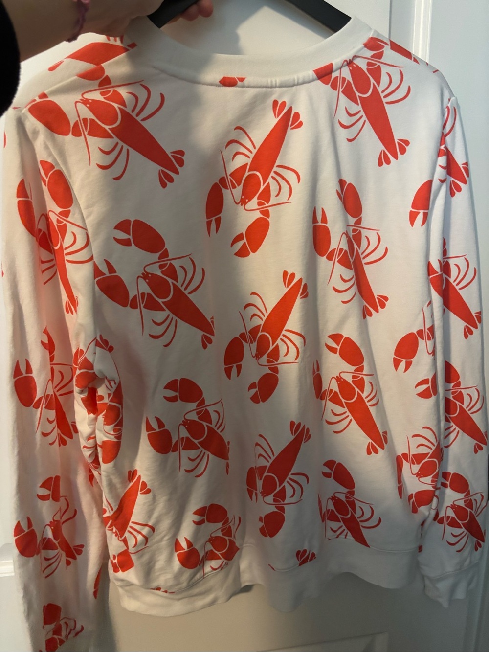Boden White Crewneck Sweatshirt with Orange Lobster Print - Picture 4 of 4